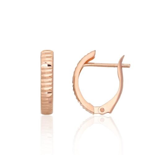 Gold earrings with 'english' lock