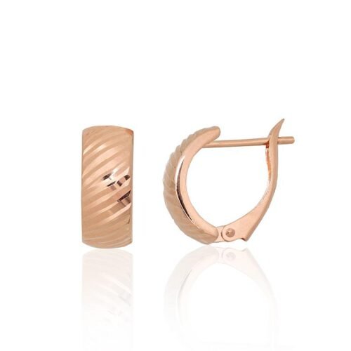 Gold earrings with 'english' lock
