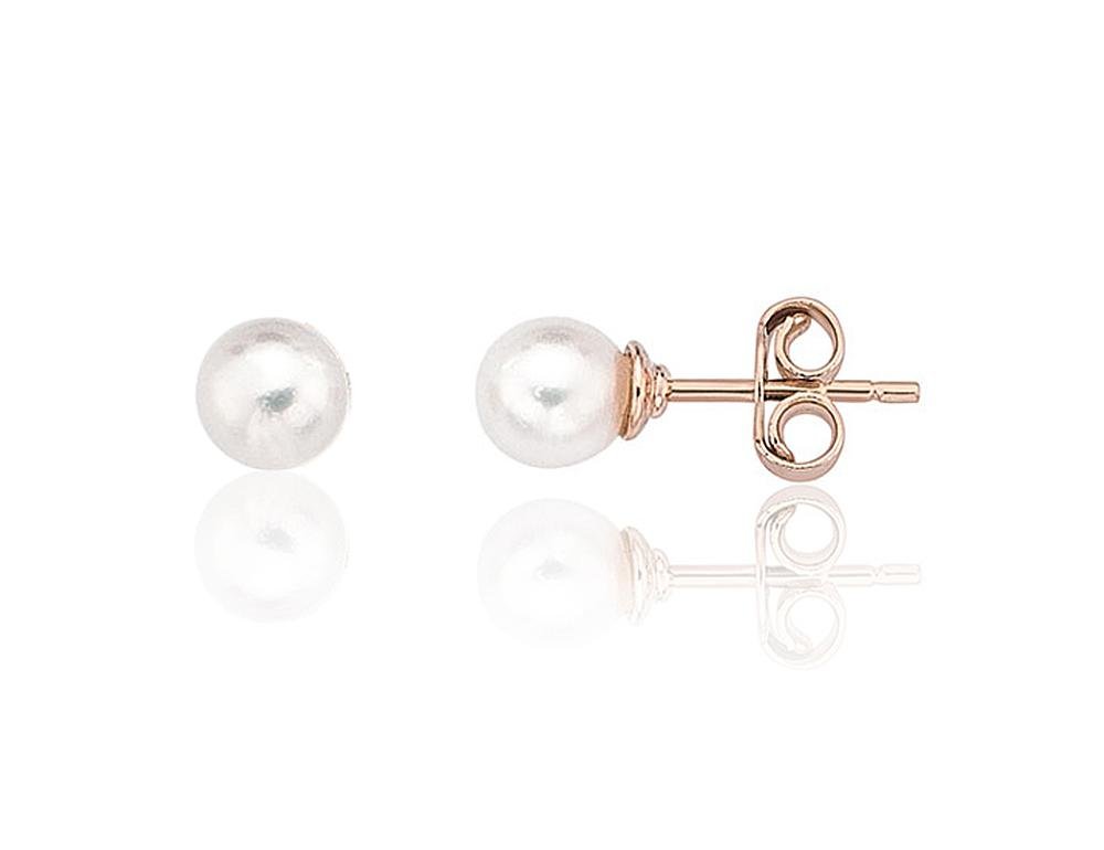 Gold classic studs earrings with Fresh-water Pearl