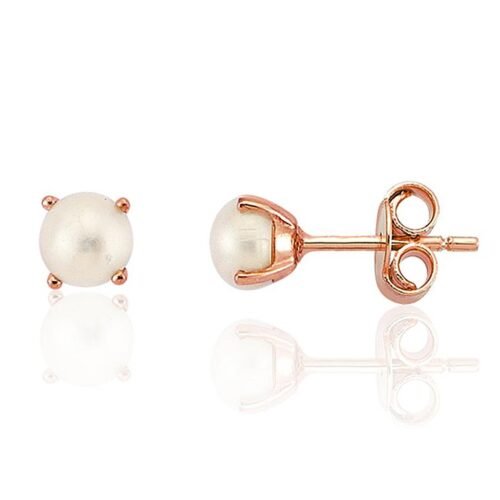 Gold classic studs earrings with Fresh-water Pearl