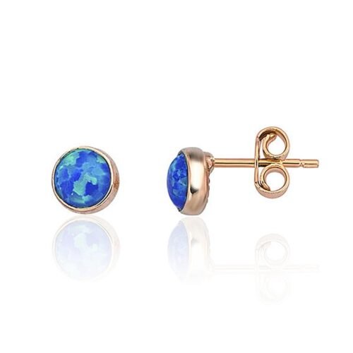 Gold classic studs earrings with Opalit