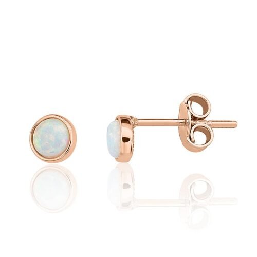 Gold classic studs earrings with Opalit
