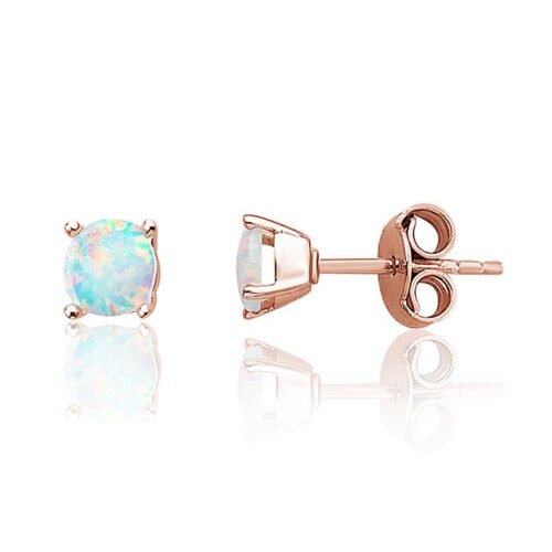 Gold classic studs earrings with Opalit