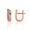 Gold earrings with 'english' lock with Zirkons