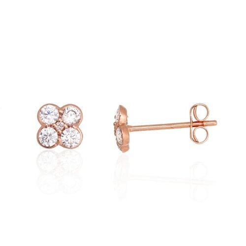 Gold classic studs earrings with Zirkons