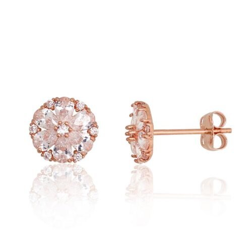 Gold classic studs earrings with Zirkons