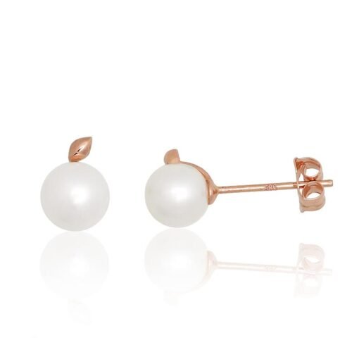 Gold classic studs earrings with Fresh-water Pearl