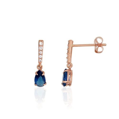 Gold classic studs earrings with Zirkons