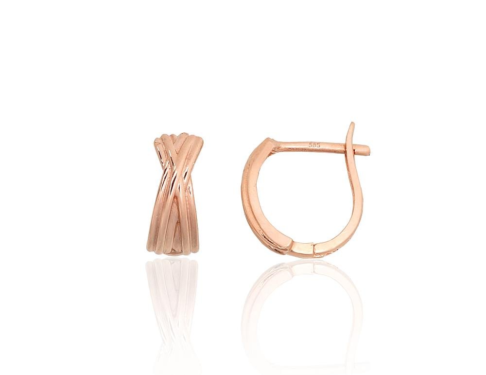 Gold earrings with 'english' lock