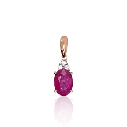 Gold pendant with Diamonds , Ruby