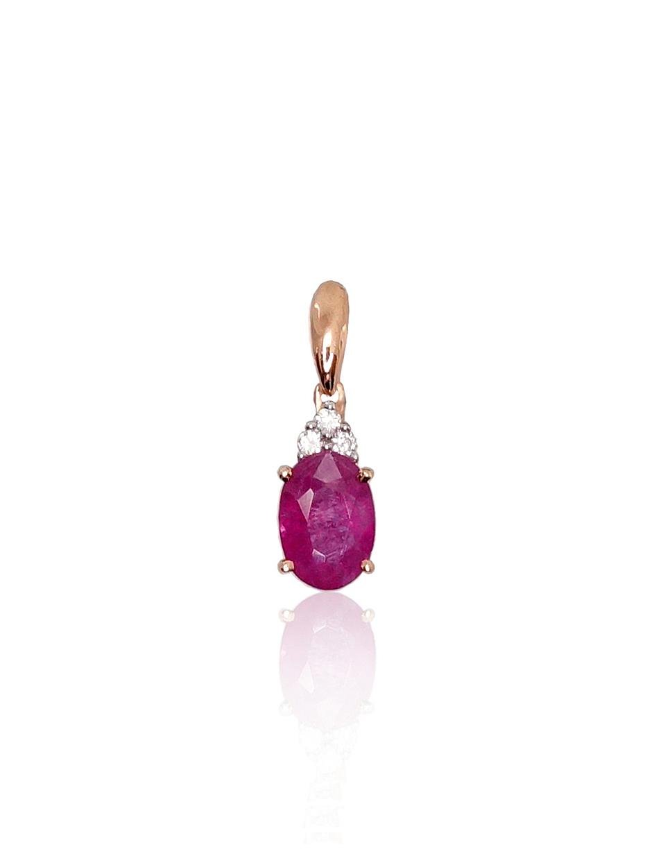 Gold pendant with Diamonds , Ruby