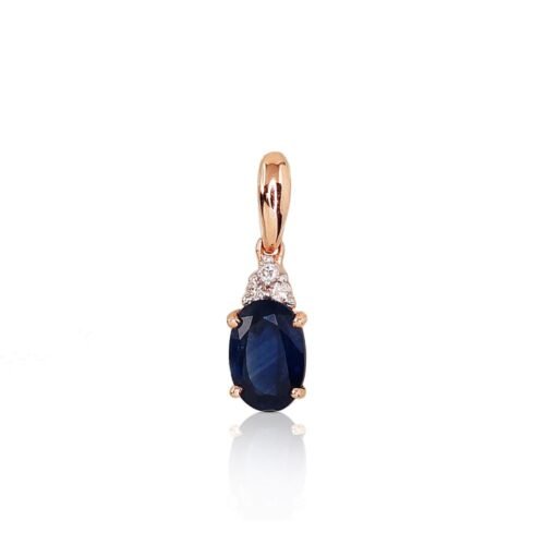 Gold pendant with Diamonds , Sapphire
