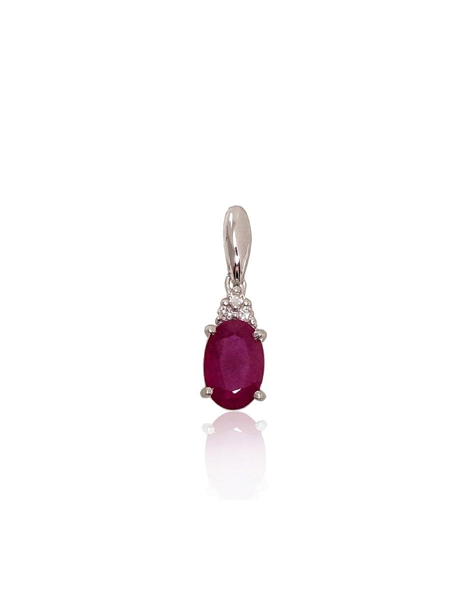 Gold pendant with Diamonds , Ruby