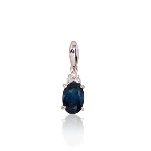 Gold pendant with Diamonds , Sapphire