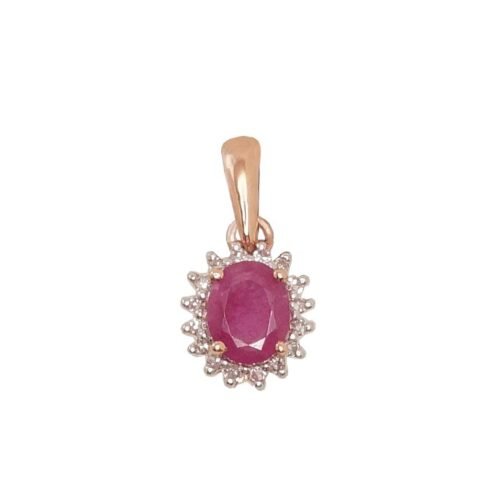 Gold pendant with Diamonds , Ruby