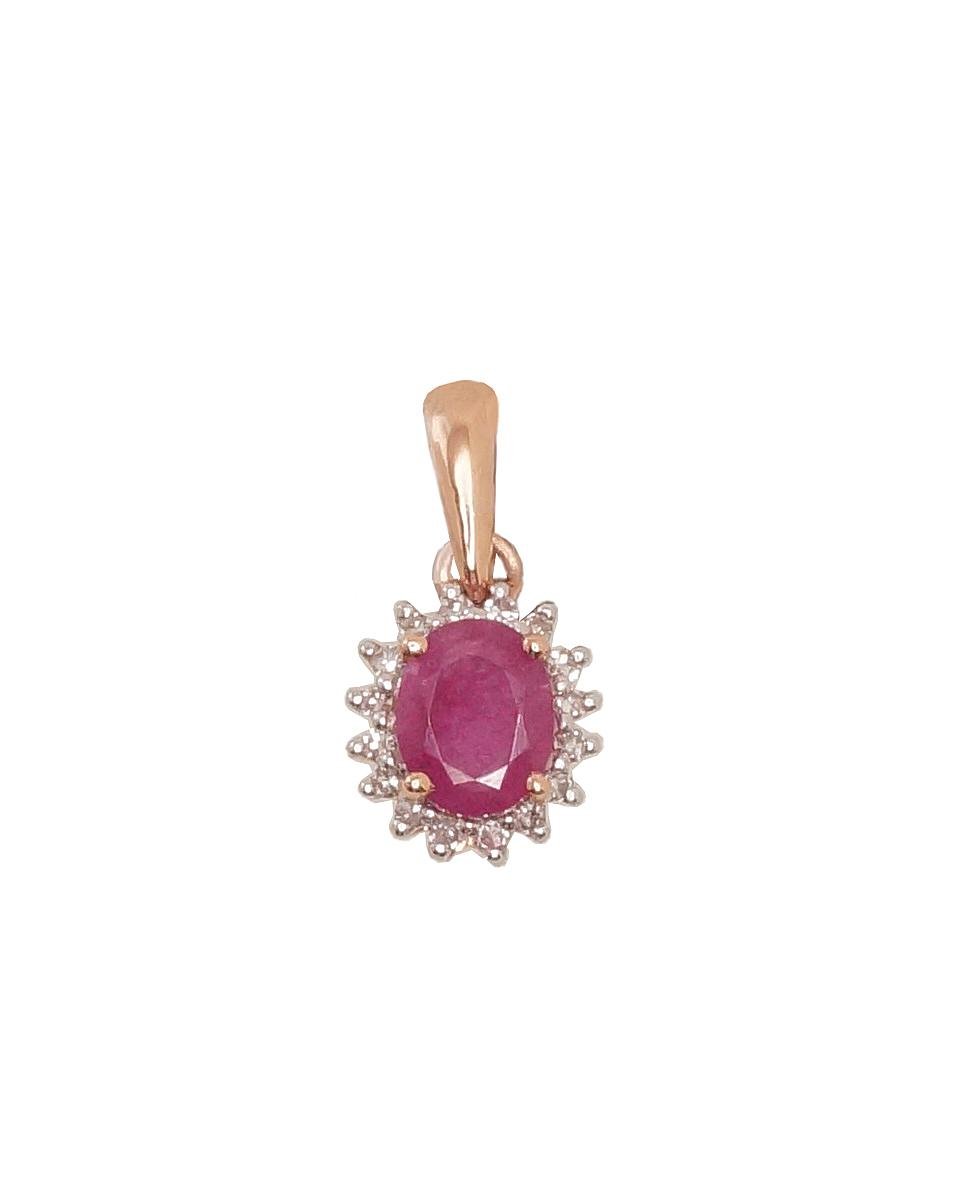 Gold pendant with Diamonds , Ruby