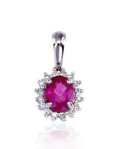 Gold pendant with Diamonds , Ruby