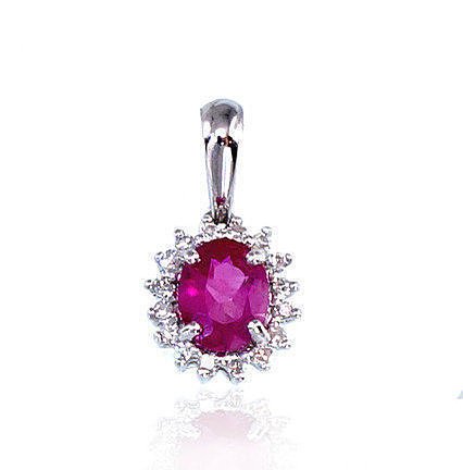 Gold pendant with Diamonds , Ruby