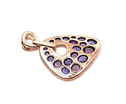 Gold pendant with Diamonds , Amethyst , Rodolite - Image 3