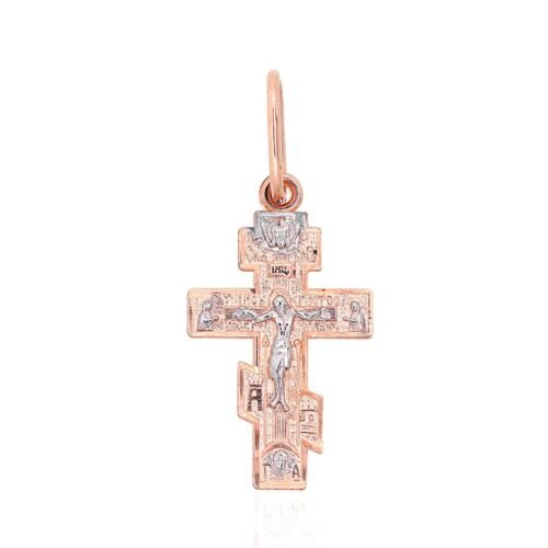 585 gold orthodox cross pendants with traditional religious design