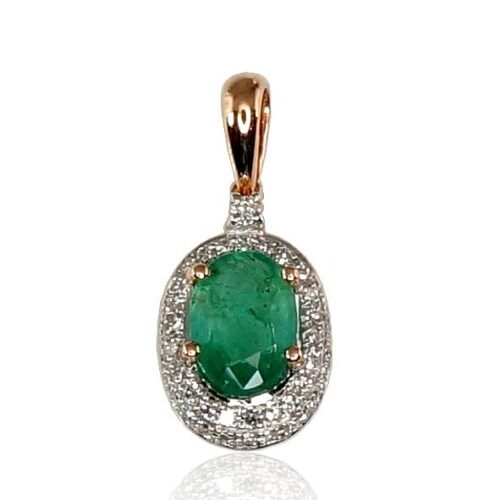 Gold pendant with Diamonds , Emerald
