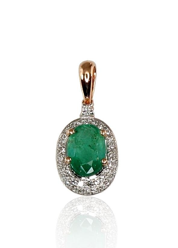 Gold pendant with Diamonds , Emerald