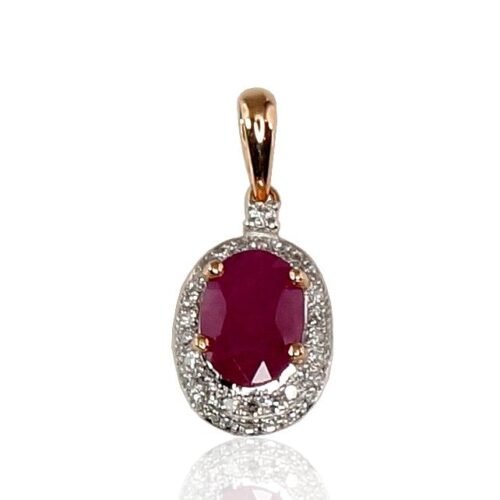 Gold pendant with Diamonds , Ruby