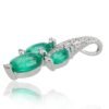 Gold pendant with Diamonds , Emerald - Image 2