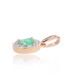 Alternative view of Gold pendant with Diamonds , Emerald