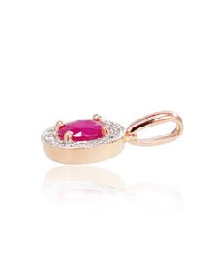Alternative view of Gold pendant with Diamonds , Ruby