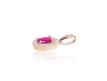 Gold pendant with Diamonds , Ruby - Image 2