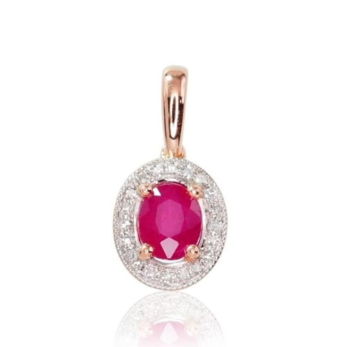 Gold pendant with Diamonds , Ruby