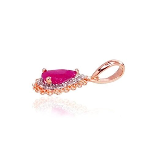 Alternative view of Gold pendant with Diamonds , Ruby
