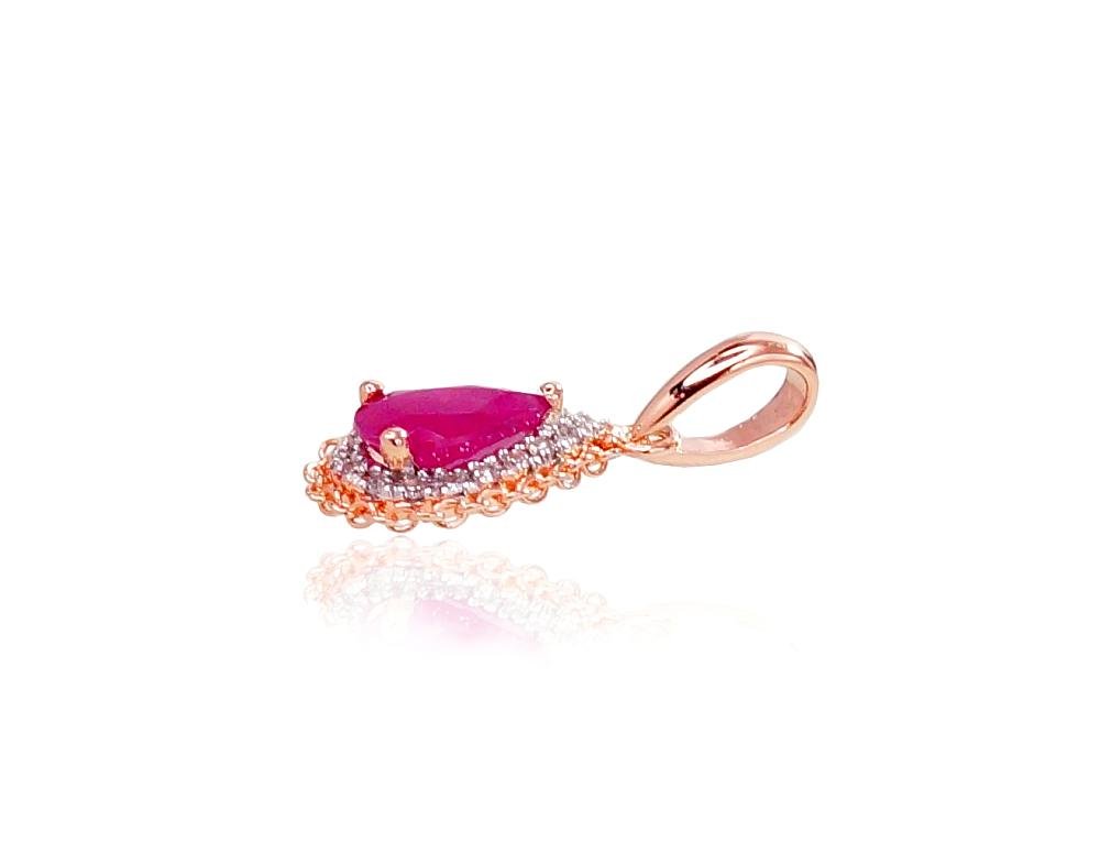 Gold pendant with Diamonds , Ruby - Image 2