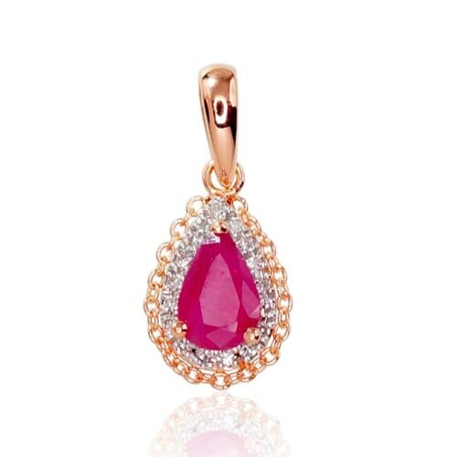 Gold pendant with Diamonds , Ruby