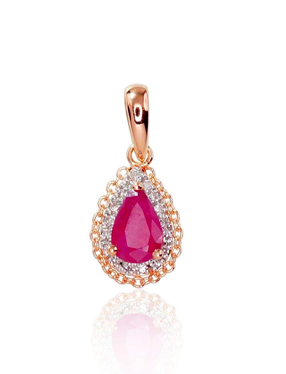 Gold pendant with Diamonds , Ruby