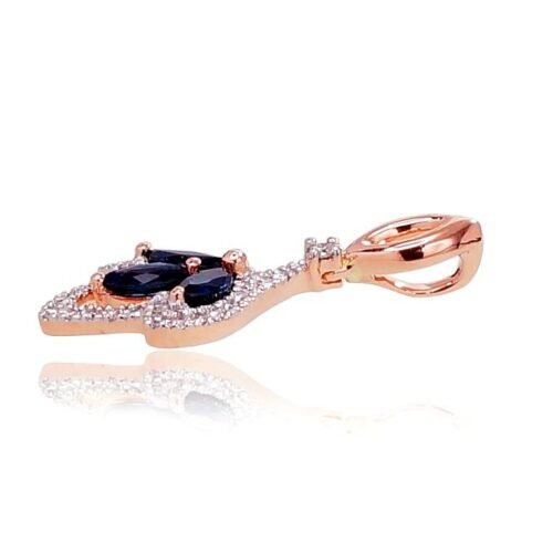 Alternative view of Gold pendant with Diamonds , Sapphire