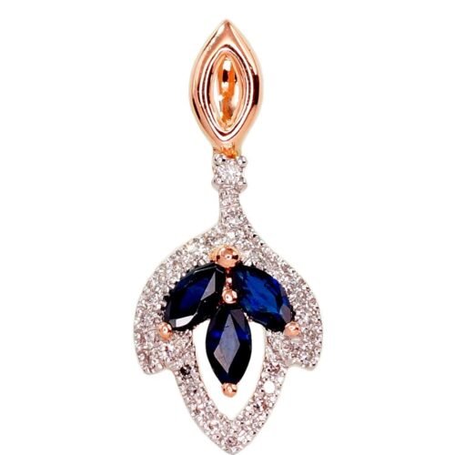 Gold pendant with Diamonds , Sapphire