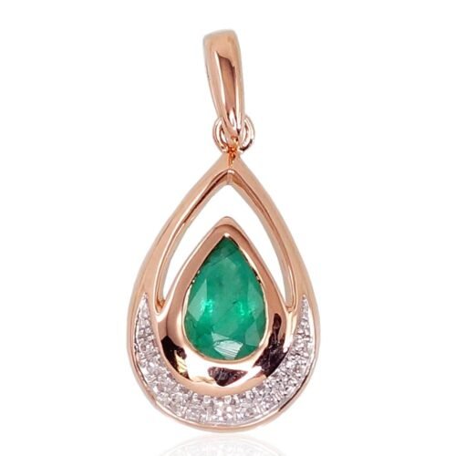 Gold pendant with Diamonds , Emerald