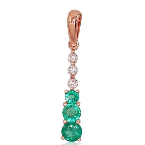 Gold pendant with Diamonds , Emerald
