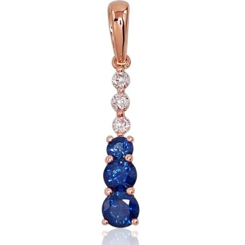 Gold pendant with Diamonds , Sapphire