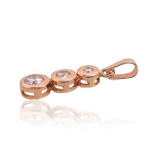 Alternative view of Gold pendant with Zirkons