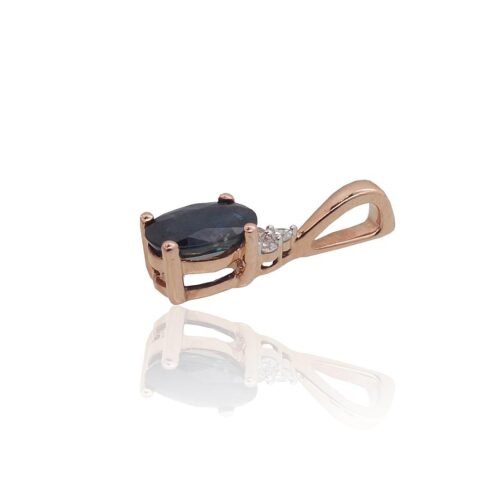 Alternative view of Gold pendant with Diamonds , Sapphire