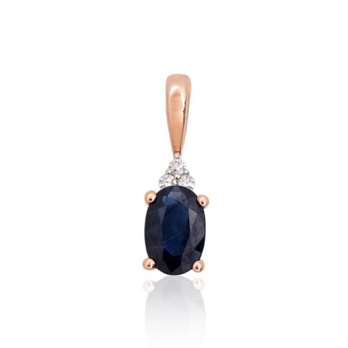 Gold pendant with Diamonds , Sapphire