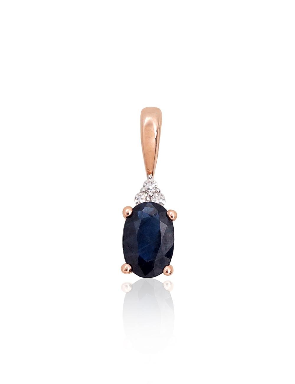 Gold pendant with Diamonds , Sapphire