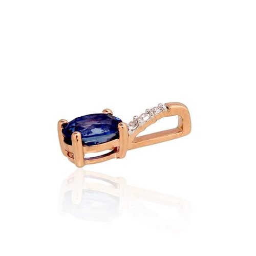 Alternative view of Gold pendant with Diamonds , Sapphire