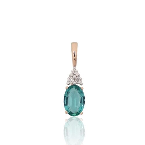 Gold pendant with Diamonds , Emerald