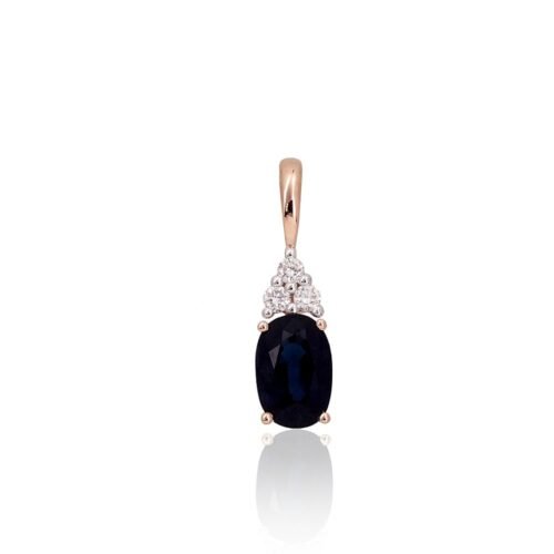 Gold pendant with Diamonds , Sapphire