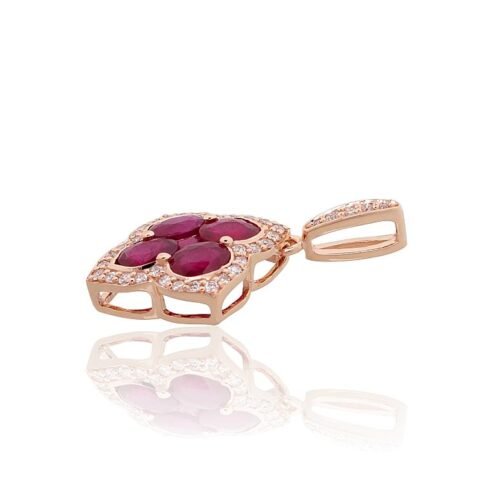 Alternative view of Gold pendant with Diamonds , Ruby