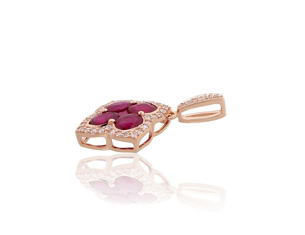 Gold pendant with Diamonds , Ruby - Image 2
